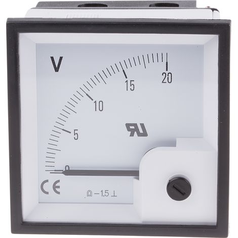 Voltmètre analogique RS PRO, V c.c. 0 20V, ±1,5 % ( Prix pour 1 ) (1/3)