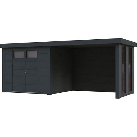 Caseta Metalica Jardin Novo Habitat Nh6 Con Terraza Y Ventanas Antracita (1/5)