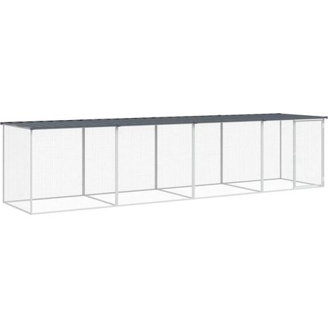 Maison Exclusive - Gabbia Polli con Tetto Antracite 403x98x90 cm Acciaio Zincato
