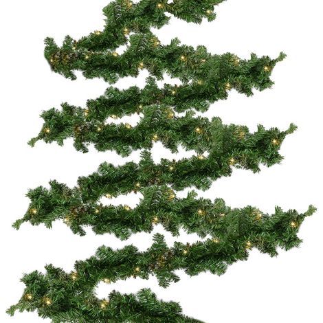 SWANEW Ghirlanda natalizia Ghirlanda natalizia 5m 100LED - luminosa Decorazione in abete artificiale - con luci bianche - calda per porta/finestra (1/5)