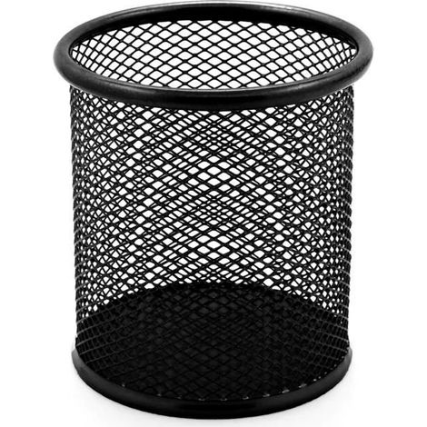 Pot à crayons métal mesh Waytex 931102 range stylos de bureau ajouré noir