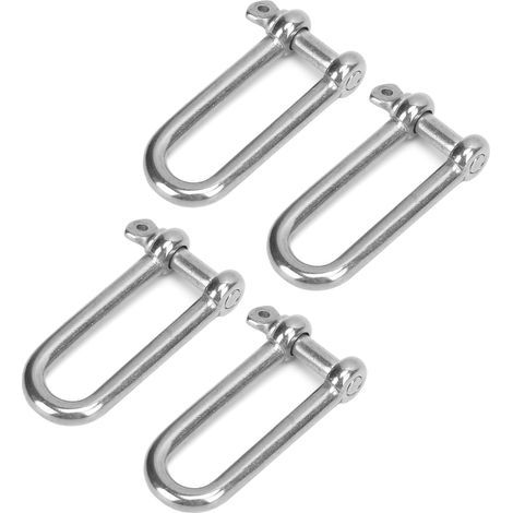 Manille allongée en acier inoxydable type U pour levage, 6mm - Pièce de quincaillerie marine et industrielle (1/5)