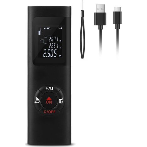 Télémètre laser 60m – Précision 2mm – Rechargeable par USB – IP54 résistant à l'eau et à la poussière – Fonction Pythagore (1/5)