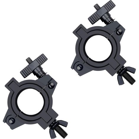 Lot de 2 colliers de serrage pour éclairage de scène, crochet de montage robuste pour lumières DJ, serre-joint torique pour 3 tailles de tuyau de diamètre : 25 mm, 38 mm, 50 mm (2 pièces) (1/5)