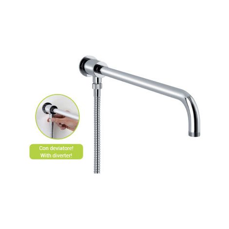 Braccio doccia Round con deviatore cromo di Sphera