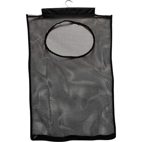 Panier à linge à suspendre, pliable, panier de rangement à suspendre, panier à linge en maille et respirant, panier à linge sale (noir) (1/5)