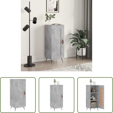 vidaXL Betonfarbe - Sideboard Betongrau 34,5x34x90 cm Holzwerkstoff (1/5)