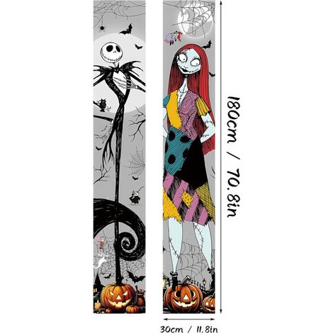 Fabricant de couplets, drapeaux, rideaux de sorcières et fantômes, bannières de fête, panneaux et décorations pour Halloween - 180 x 30 cm - Style 11