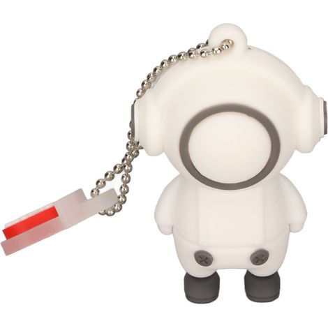 Clé USB 2.0 blanche 128 Go en forme de petit bonhomme mignon, résistante aux interférences électromagnétiques (1/5)