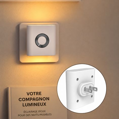 Veilleuse LED à brancher prise US contrôle crépusculaire blanc 0,7 W tb-38sg-m blanc 6,3 × 4,5 × 6,5 cm 60 g – Livraison gratuite