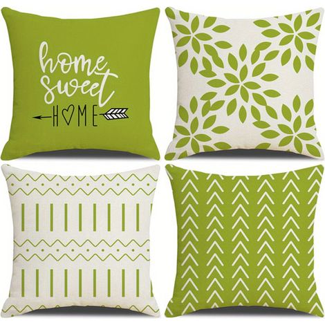JSSEVN - Fundas de cojín de 40x40 cm, juego de 4 fundas decorativas para sofá, fundas de cojín de lino para exteriores, fundas de almohada decorativas
