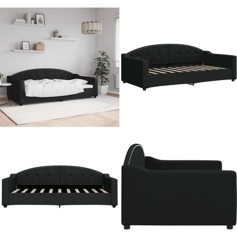 Tagesbett Schwarz 90x190 cm Stoff - Sofa - Schlafsofa (1/5)
