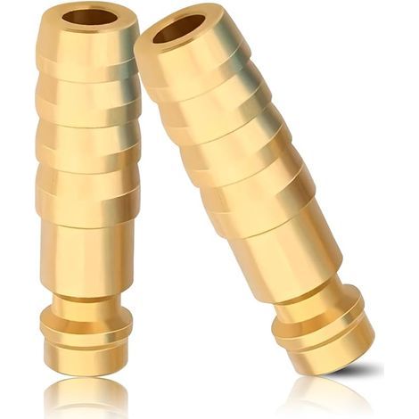 Lot de 2 raccords à air comprimé en laiton de 8 mm de diamètre - Accessoires de raccord rapide à air comprimé - En laiton - Avec embout de tuyau de 8 mm de diamètre - Pour raccord d'air comprimé (1/5)