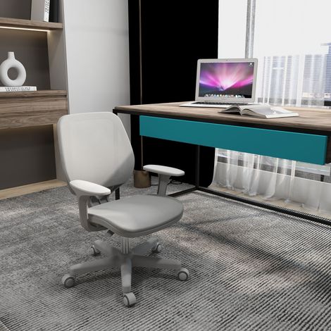 Chaise de bureau - hauteur réglable 55 x 48 x 82,5-94,5 cm Gris - chaise ergonomique de bureau avec fonction pivotante - Robuste (1/4)