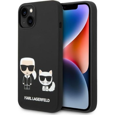 Karl Lagerfeld KLHMP14MSSKCK iPhone 14 Plus / 15 Plus 6,7" Hardcase schwarz/schwarz Flüssigsilikon Karl & Choupette Magsafe (1/5)