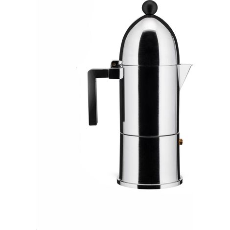 Alessi Caffettiera, Alluminio, Nero, 10 cm (1/4)