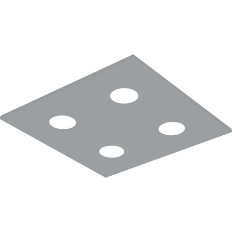 LUMICOM RIVER SQUARE Plafoniera, 4x GX53, max 8W, metallo, grigio, 40x40cm