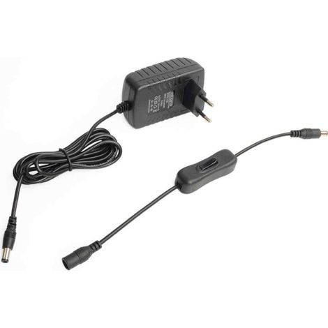 Adaptateur secteur externe 12 V 2 A, convertisseur CA/CC basse tension, connecteur 3/4 broches, pour haut-parleurs et humidificateur (100-240 V). (1/5)