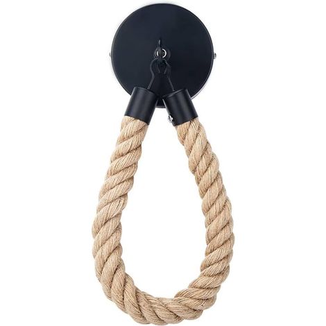 Rope Toilet Paper Holder Wall Mounted Toilet Roll Holder Towel Rack with Screws for Bathroom and Kitchen (1/5)