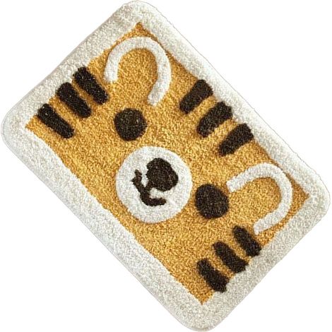 Tapis d'intérieur absorbant l'eau pour salle de bain et toilettes, joli motif tigre jaune, 40 x 60 cm / 15,7 x 23,6 pouces (1/5)