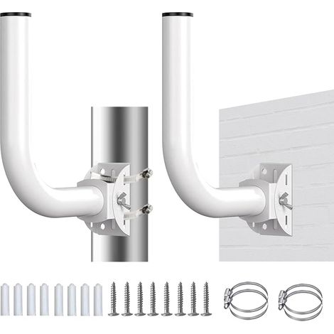 Support de Pont sans Fil, 2 pièces Support Mural réglable à 150 ° en Acier Inoxydable, Accessoire de Montage sur Poteau en J pour Point d'accès AP Point à Point extérieur (1/5)