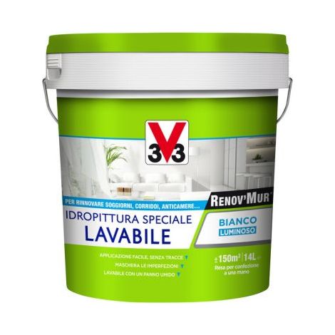 V33 RENOVMUR LAVABILE BIANCO OPACO LT.14