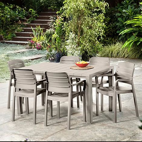 Keter Tavolo da Esterno Julie - Cappuccino - 147x90x75 cm (1/10)