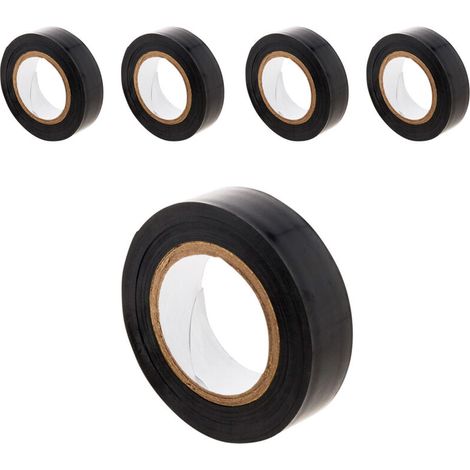 Lot de 5 rouleaux adhésifs 15mmx10m - Noir -