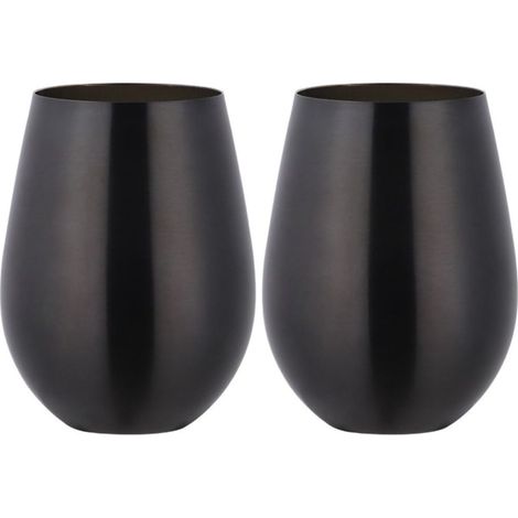 Lot de 2 verres à vin en acier inoxydable avec couvercles (1/5)