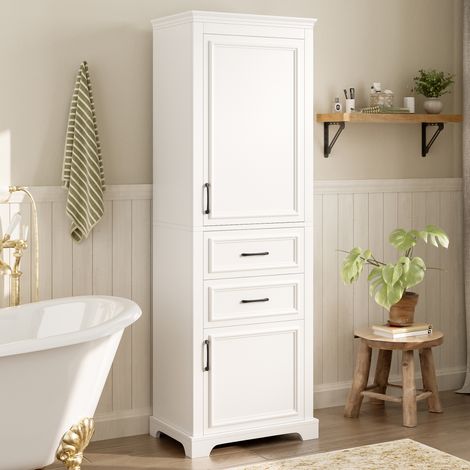 mobile armadio 60x40x180 bagno con ripiani regolabili OKMYHOME (1/5)