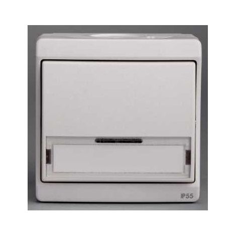 Schneider ENN35029 Bouton Poussoir + Porte Etiquette Blanc Mureva - En saillie
