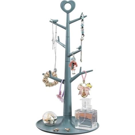 Porte Bijoux Presentoir Plastique Porte Bijoux Arbre Présentoir à Bijoux Bague Presentoir Boucle d'Oreille Crochet Organisateur (1/4)