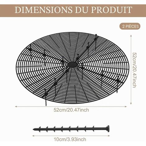 Grille de Protection pour Pot de Fleurs, Grille Protection Plante Découpable, Grille pour Pot de Fleurs pour Chiens, Chats, Enfants, Animaux de Compagnie (Grand Rond Noir) (1/4)