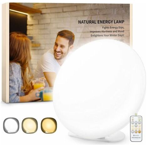 Lampe de luminothérapie lampe SDD 10000 Lux avec 3 modes de couleurs, 5 niveaux de luminosité, lampe de luminothérapie portable avec télécommande et 4 réglages de minuterie, lampes solaires réglables (1/5)