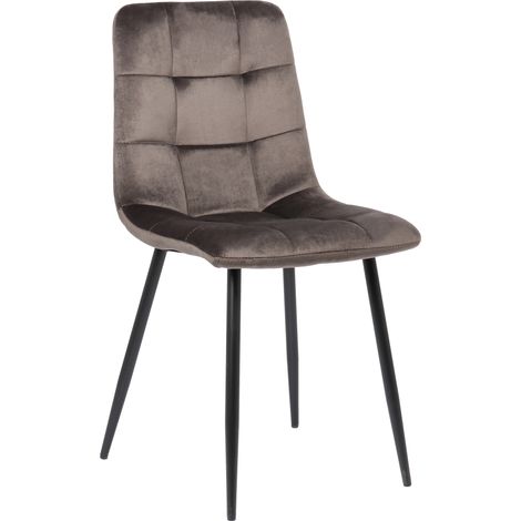 Chaise de salle à manger Tilde Velours Gris (1/8)