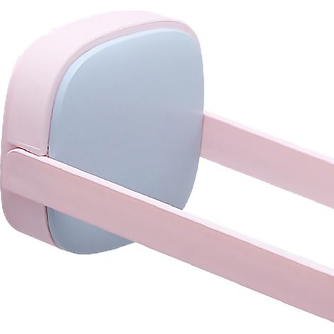 Porte-penderie mural pliable en forme de U, coins arrondis, pour salle de bain ou balcon, bleu et rose. (1/4)
