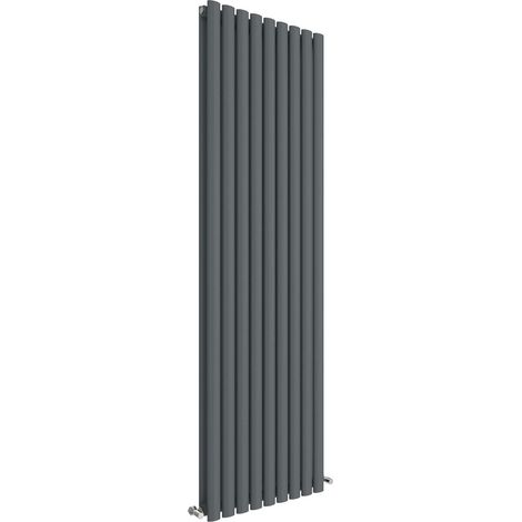 Hudson Reed Revive Double Designer Vertical Radiator 1800mm H x 528mm W - Anthracite (1/5)