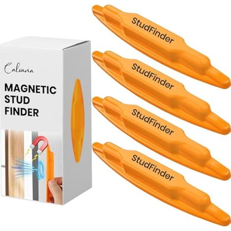 Calvana Lot de 4 scanners muraux magnétiques pour détecter les goujons, compatible avec toutes les constructions de cloisons sèches, pas besoin de piles, construction adaptée aux murs, facile à (1/5)