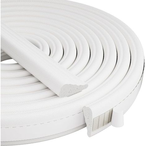 Burlete de espuma biselado de 3 m para puertas de entrada exteriores, insonorizado, opaco, blanco. (1/5)