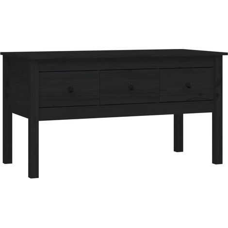 Maison Exclusive - Couchtisch Schwarz 102x49x55 cm Massivholz Kie