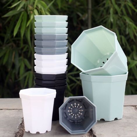 24PCS Pot de Fleur Octogonal en Plastique,Petit Plastique Pot de Fleurs,Pots de Fleur en Plastique,Extérieures Petits Pots,Pots pour Plantes Extérieures Et Intérieures (1/5)
