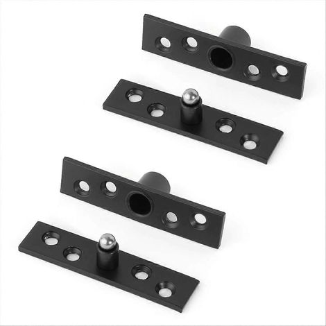 Charnière pivotante en acier inoxydable à axes central et décalés, rotation à 360° pour portes en bois, noire (1/5)