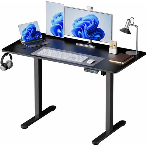 Electric Height-Adjustable Desk - Wood-Effect Top, Memory (1/5)