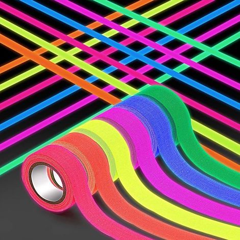 Ruban adhésif fluorescent Scotch Neon, 6 couleurs, pour soirées fluorescentes et fêtes dans le noir (15 mm x 5 m, 6 couleurs) (1/5)