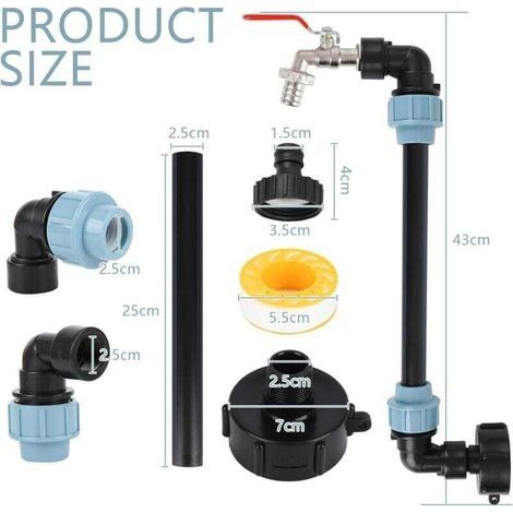 3/4-Zoll-IBC-Schwanenhalshahn, auslaufsicher, einfache Installation, für 1000-Liter-Regenwassertanks, geeignet für Landwirtschaft und Gartenbau, rot (1/3)