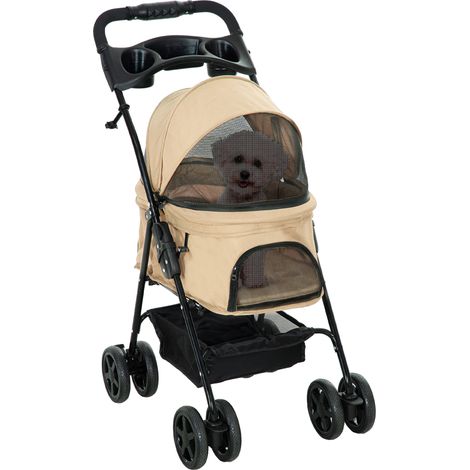 Caisse de transport pour chien : fonction clapante. Conçue pour les petits chiens et les chats. Type de voiture de transport pour animaux domestiques. Matériau : Oxford Khaki. Dimensions : 67x45x96 cm (1/4)