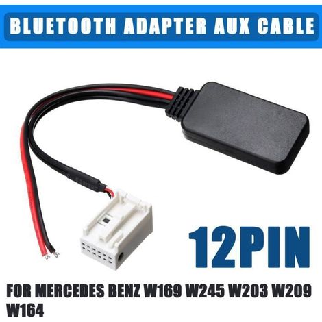 12pin Adaptateur Bluetooth Câble AUX Pour Mercedes Benz W169 W245 W203 W209 W164 (1/4)