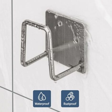 (2er-Pack, Silber) Schwammhalter – Spülschwammhaken aus Edelstahl 304, selbstklebend – Zubehör für Spülbecken – Klebehaken, Aufbewahrung für Küche und Bad (1/5)