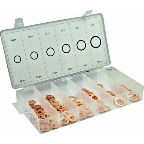 ASSORTIMENTO COFANTETTO RONDELLE SET KIT 110 RAME ASSORTITE VARIE MISURE (1/2)