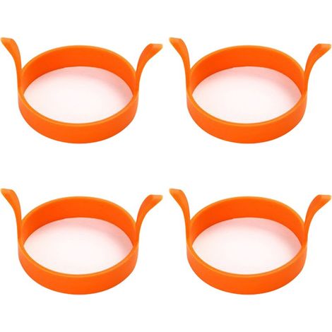 Lot de 4 moules à omelettes ronds en silicone - Orange (1/5)